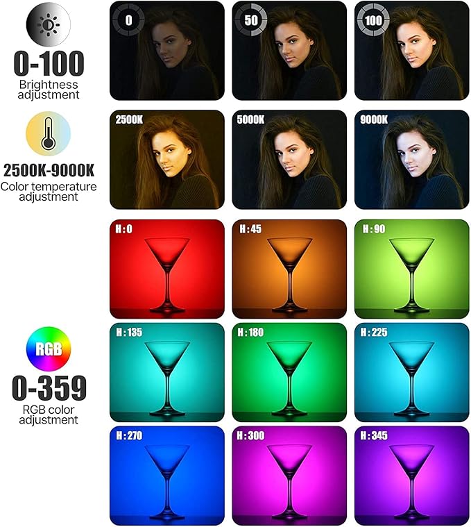ULANZI VL49 RGB Video Lights White, LED Camera Light 360° Full Color Portable - Image 3