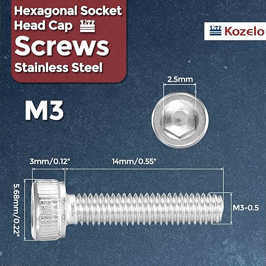 Kozelo 50pcs Socket Head Cap Screws - Image 2