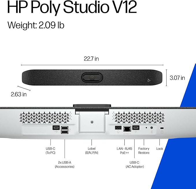 Poly Studio V12 – USB Video Bar - Image 7