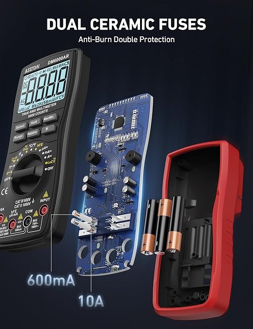 AstroAI Digital Multimeter TRMS 6000 Counts Volt Meter Ohmmeter Auto-Ranging - Image 5