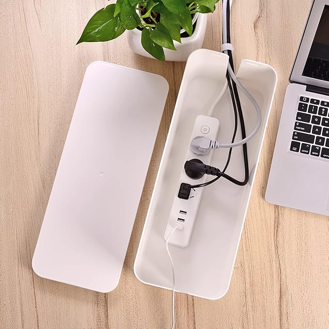 Cable Management Box, Large Cord Organizer Box to Hide Power Strip & Under Desk - Image 5