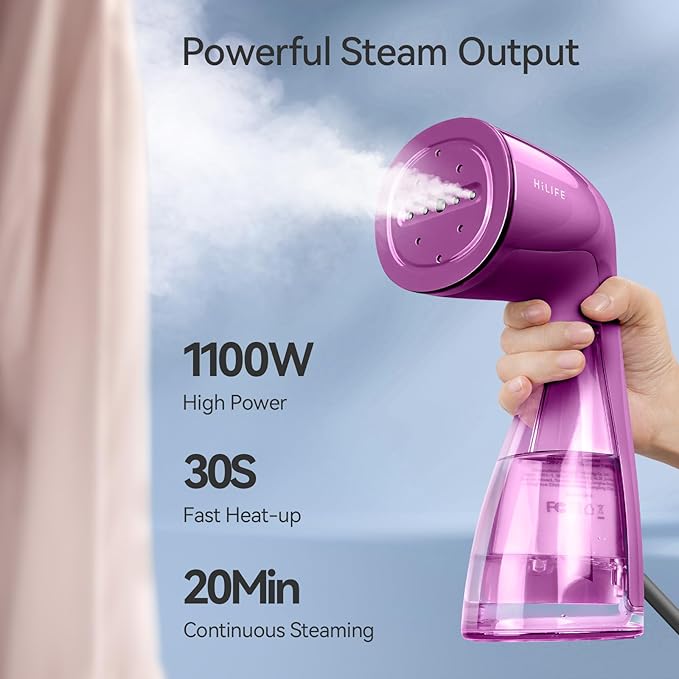 HiLIFE Steamer for Clothes, Portable Handheld Clothing Steamer - Image 2