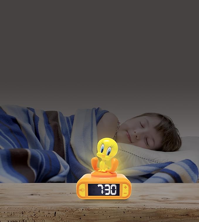 LEXiBOOK, Tweety Night Light Alarm Clock, Sounds and Melodies, Backlit LCD - Image 4