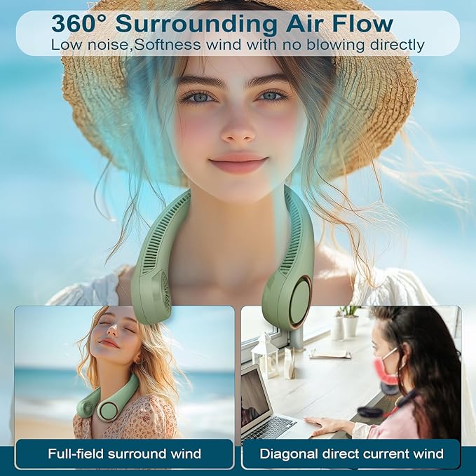CIVPOWER Neck Fan: Portable Personal Neck Cooling Rechargeable Bladeless Fan - Image 2