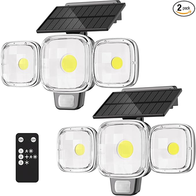 ESLIGHTION Solar Motion Sensor Outdoor Lights, 3 Modes LED Security Flood Light by Unknown