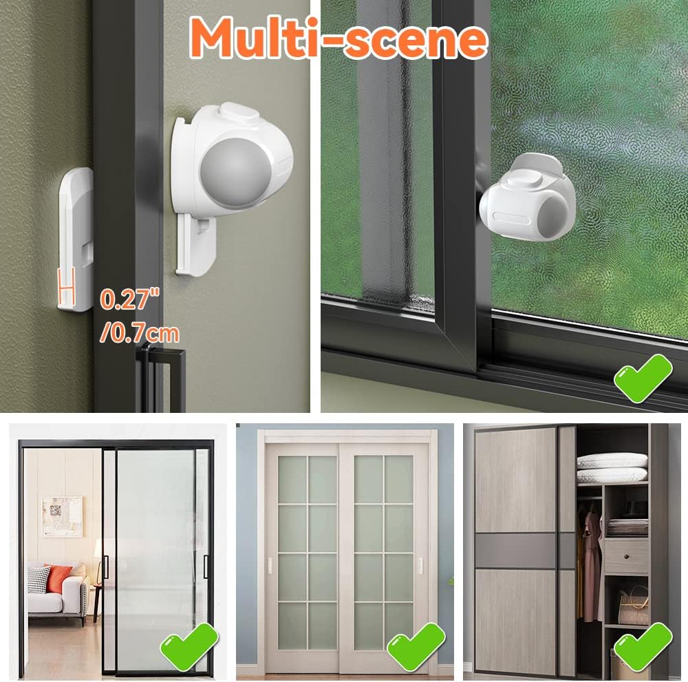 SAFELON 2 PCS Baby Safety Sliding Window Lock, Childproof Patio Closet Door Locks, Easy to Install No Drill