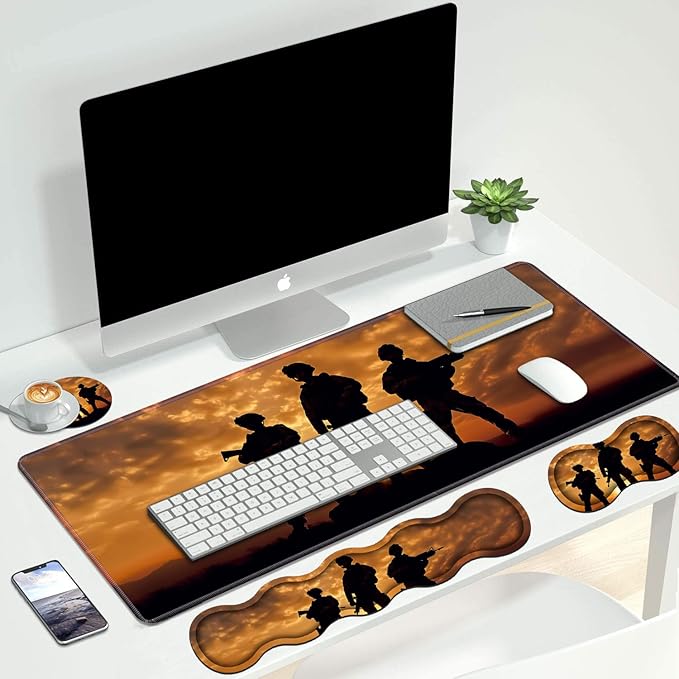 4 in 1 Ergonomic Keyboard Wrist Rest & Mouse Pad Wrist Rest Set, Large XXL - Image 7
