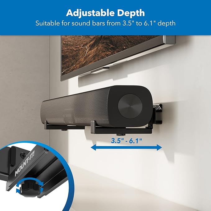 Mount-It! No Stud Sound Bar Wall Mount, Studless Soundbar Mounting Brackets - Image 3