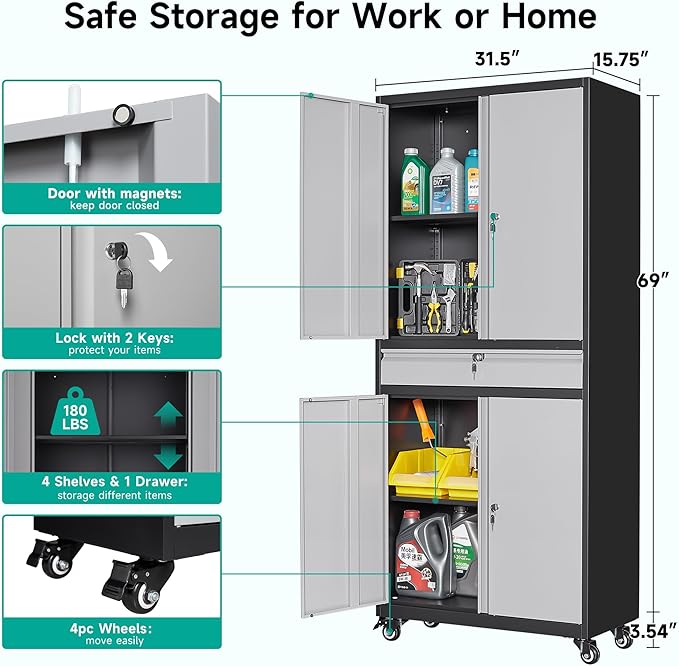 Metal Garage Storage Cabinet - Image 3