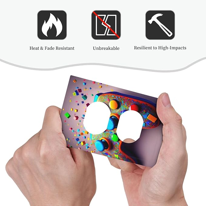 Bvtewkhz Videos Game Controller Duplex Outlet Decorative Light Switch Covers - Image 5