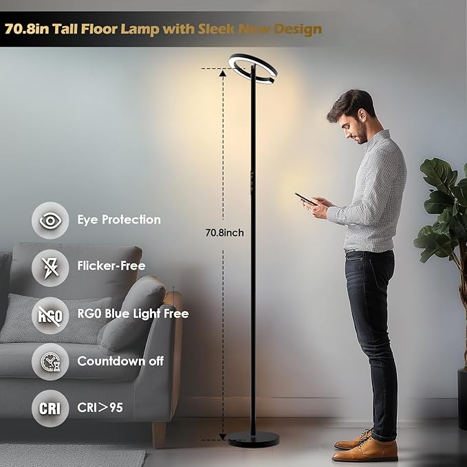 Floor Lamps for Living Room, 24W LED Floor Lamp - Image 3