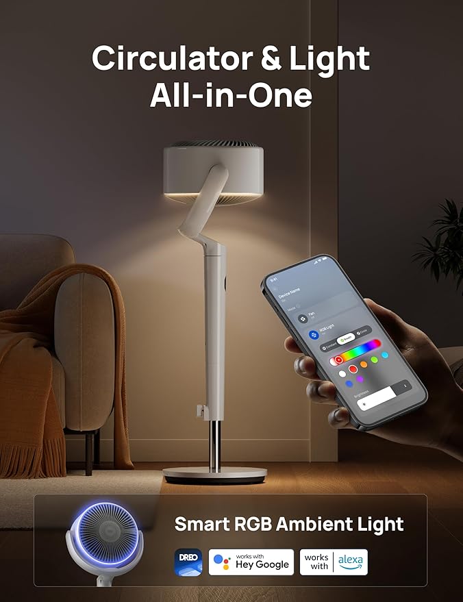 Dreo Smart Fan for Bedroom, 120° +120° Omni-Directional Oscillating Fans - Image 5