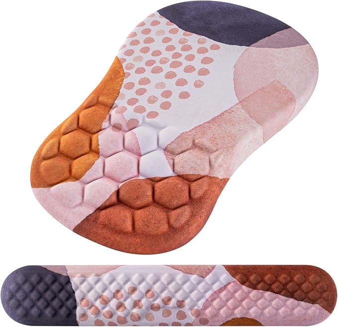 Mouse Pad Wrist Support, Laokiiy 2 in1 Keyboard Wrist Rest+ Ergonomic Mouse Pad by Laokiiy