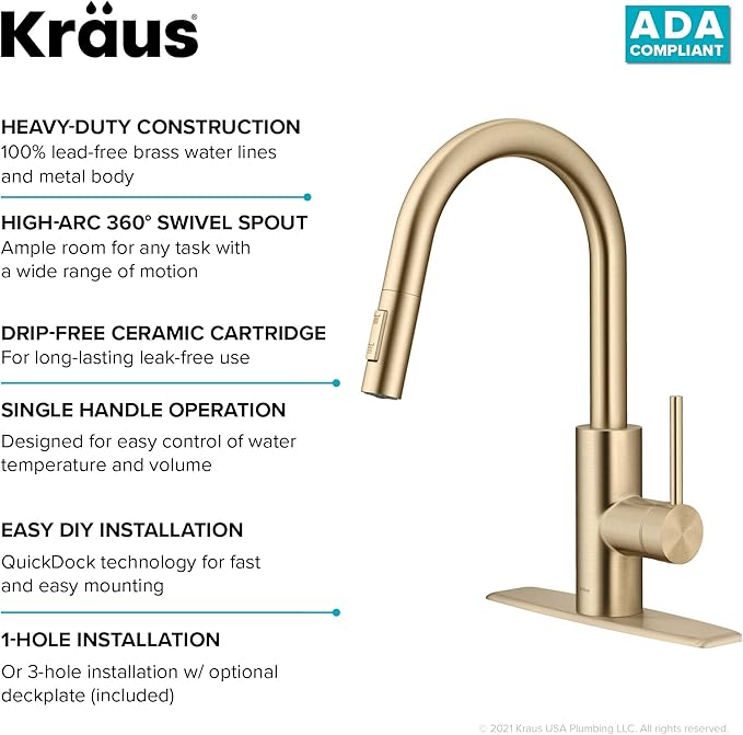 KRAUS Oletto Single Handle Pull Down Kitchen Faucet - Image 14