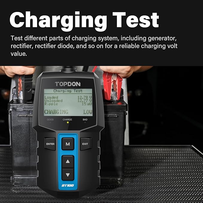 TOPDON BT100 Car Battery Tester 12V Load Tester, 100-2000 CCA Automotive - Image 5