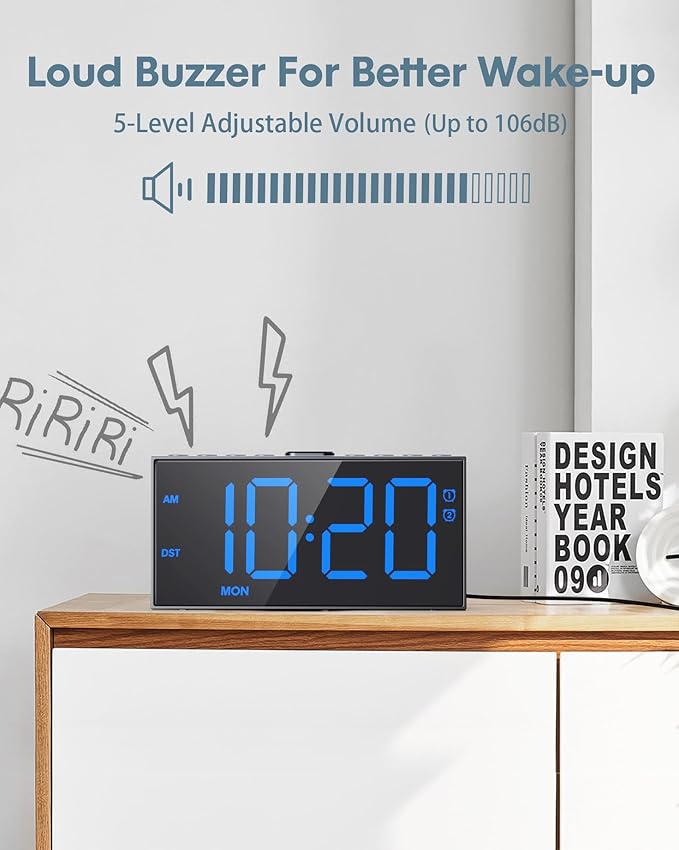 RGB Digital Alarm Clock for Bedroom, Dual Alarms, Weekday/Weekend/Everyday Mode - Image 5