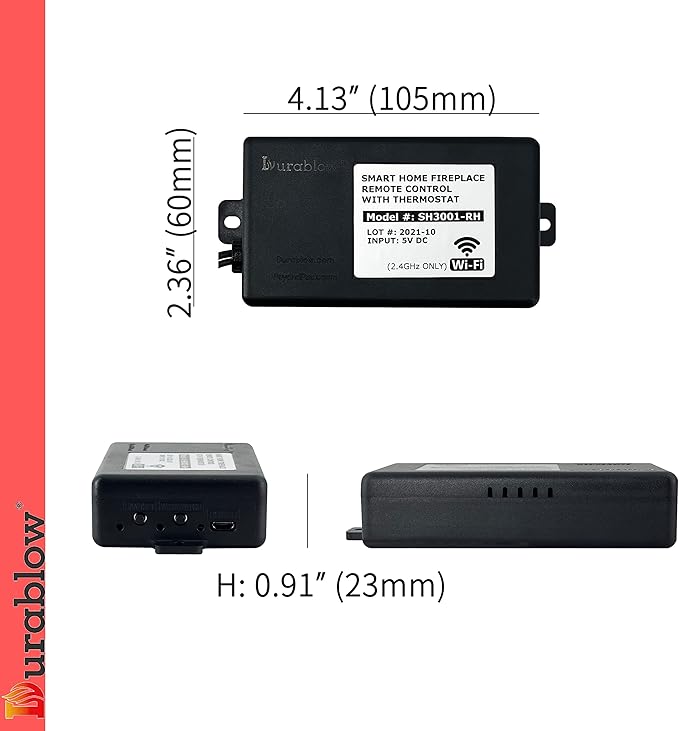 Durablow SH3001-RH Gas Fireplace WiFi Smart Home Remote Control - Image 2