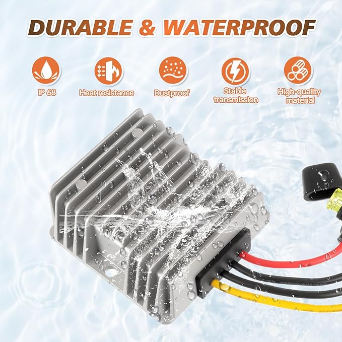 JAMHER 12V 240W Golf Cart 48V 36V to 12V Waterproof Converter Voltage Regulator - Image 3