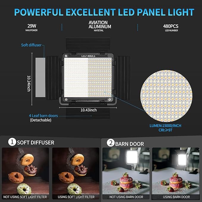 GVM 2 Pack LED Video Lighting Kits - Image 2