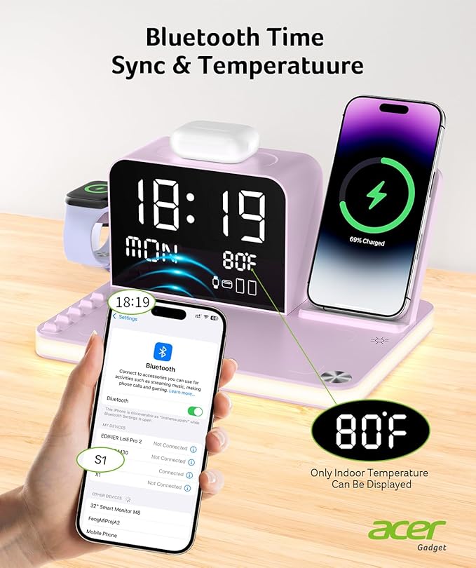 Acer 7-in-1 Wireless Charging Station - 30W Fast Wireless Charger - Image 7