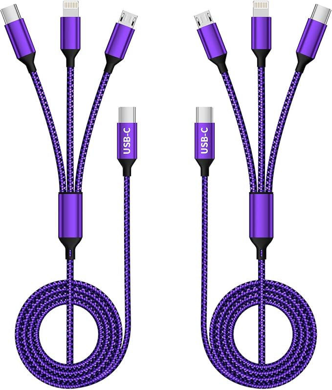 USB C Multi Charging Cable, 3 in 1 Charging Cable Nylon Braided Universal by Firsting
