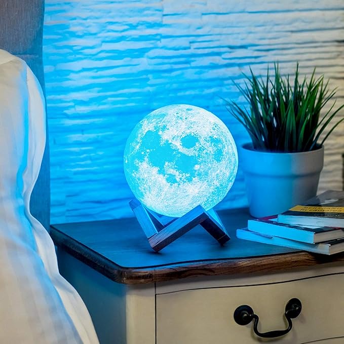 PRUGNA Moon Lamp, 1200mAh Ultra-Long Endurance Night Light, 7.1" 16 Colors LED - Image 9