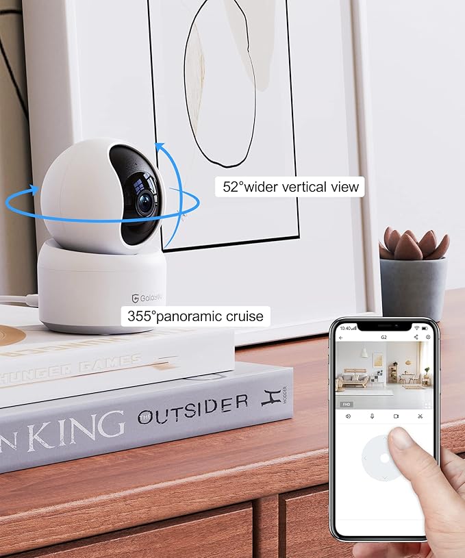 GALAYOU Indoor Security Camera 2K, Pet Camera, 360 Degree 2.4G WiFi Home - Image 4