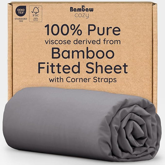 Bambaw 100% Viscose Derived from Bamboo Fitted Sheet Only, Soft Fitted Sheet by Bambaw