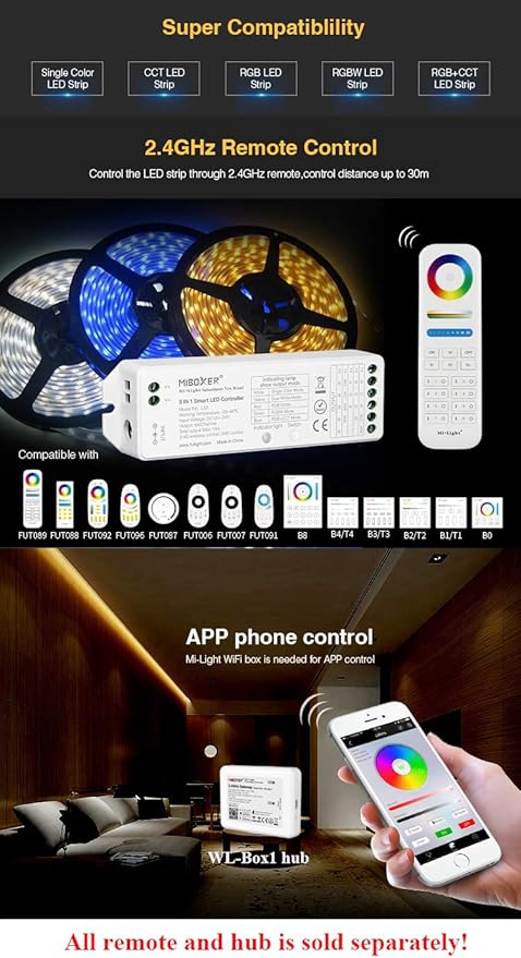 LGIDTECH LS2 LED Strip Lights 5 in 1 Controller, Compatible - Image 4