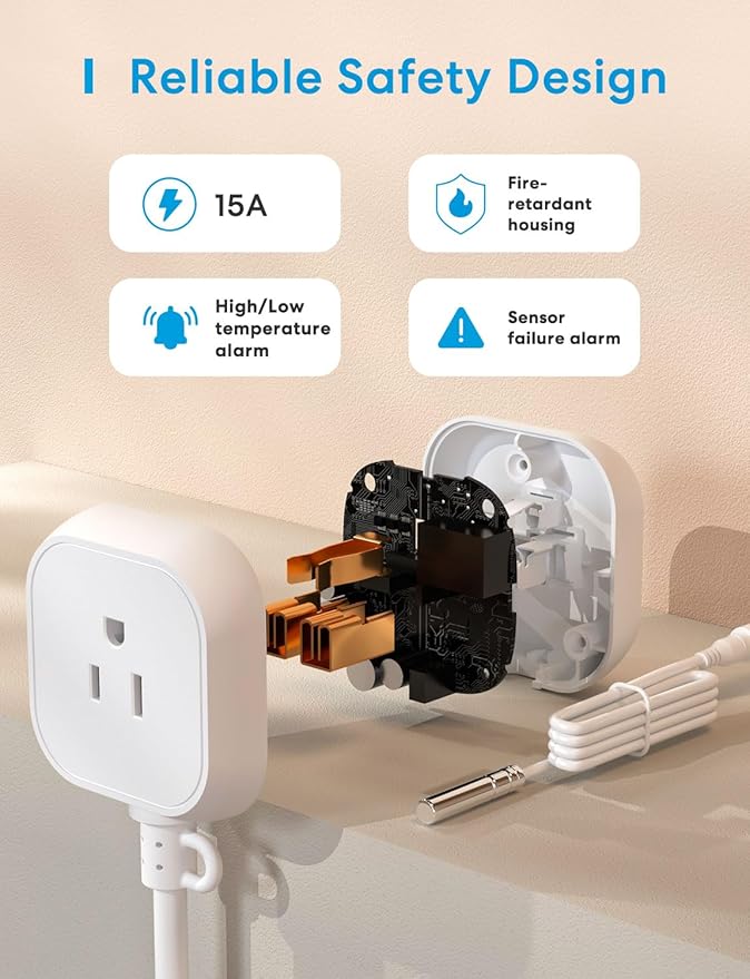 meross Smart Temperature Controller 15A 1800W, Smart Wi-Fi Thermostat - Image 3