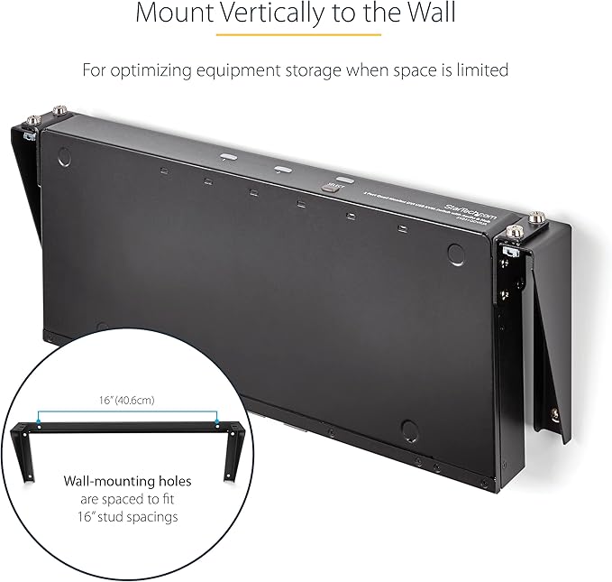 StarTech.com 1U Wall Mount Patch Panel Bracket – 19 in – Steel - Image 4