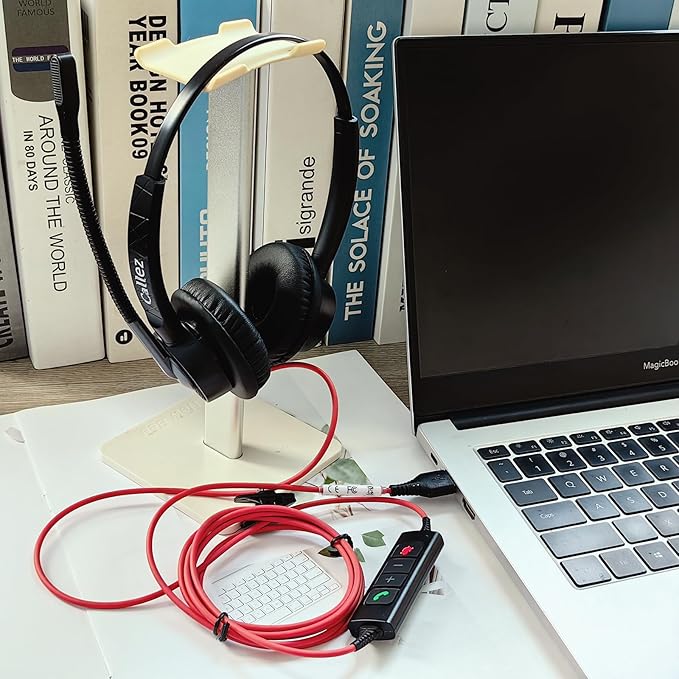 Callez Wired USB Headset with ENC Dual Noise Cancelling Mics, On-Ear Computer - Image 7