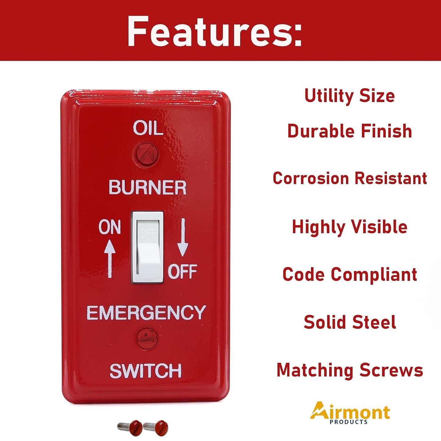 (Pack of Box and Cover) 4x2 Inch Utility Electrical Box, Outlet Box, Emergency Oil Shut-Off Toggle Switch Cover, Drawn Construction, Ten ½’’ Knockouts, Raised Ground, 1-7/8” Deep, 13 Cu. in. Capacity