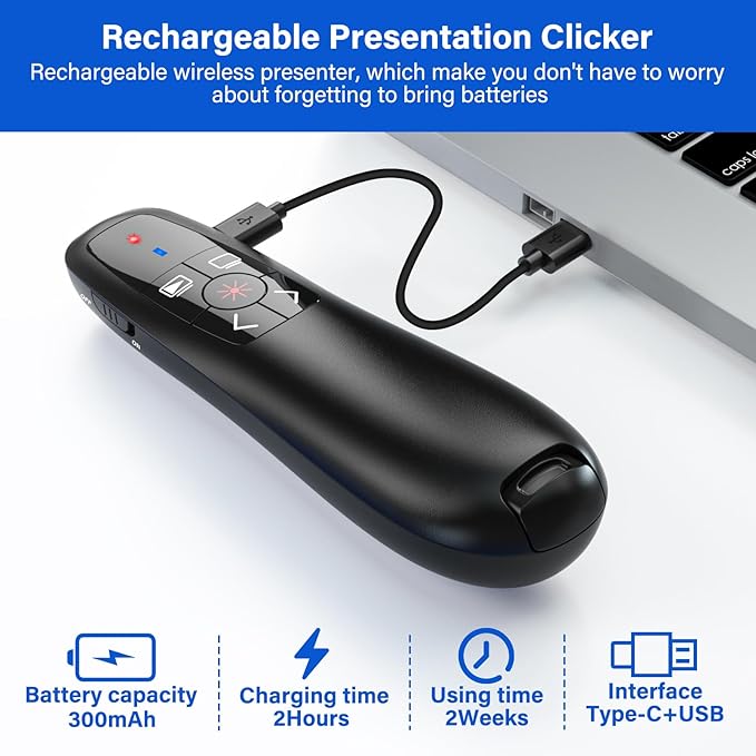 2-in-1 USB Type C Presentation Clicker, Clicker - Image 9