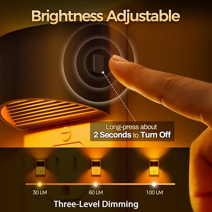DORESshop LED Night Light, Night Lights Plug into Wall, 3 Level Brightness - Image 2