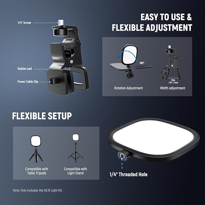 NEEWER Basics 5" 10W LED Streaming Light, Bi Color Edge Lit Clip on Full Screen - Image 5