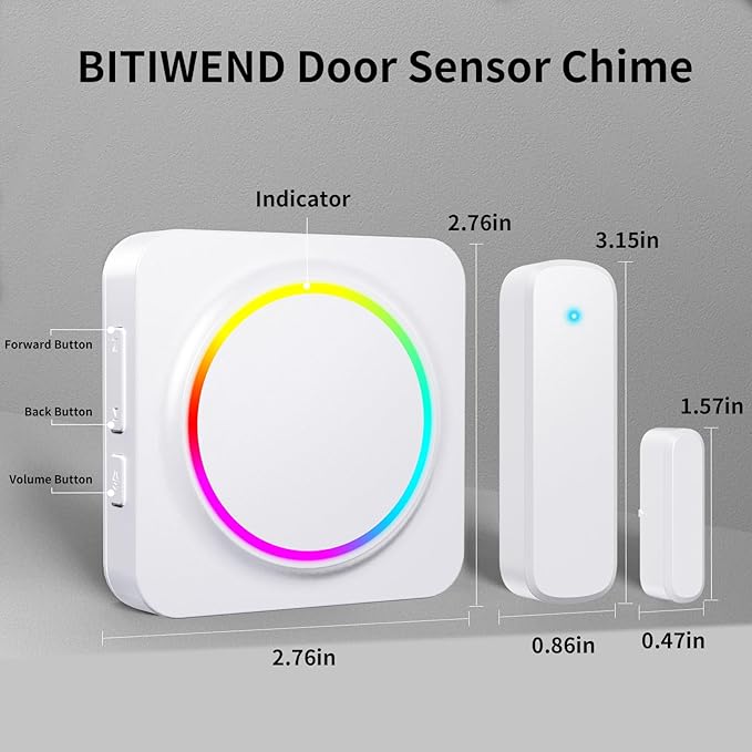 Door Chime, Door Sensor Chime When Door Opens, BITIWEND Door Entry Alarm - Image 3