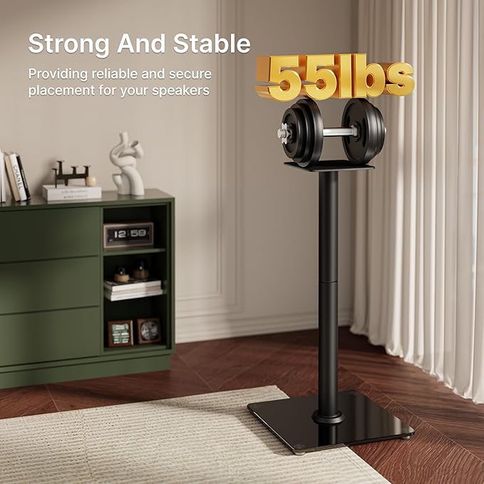 PEGZONE Speaker Stands Pair for Surround Sound, 55 LBS Capacity, 30.1 inch - Image 2