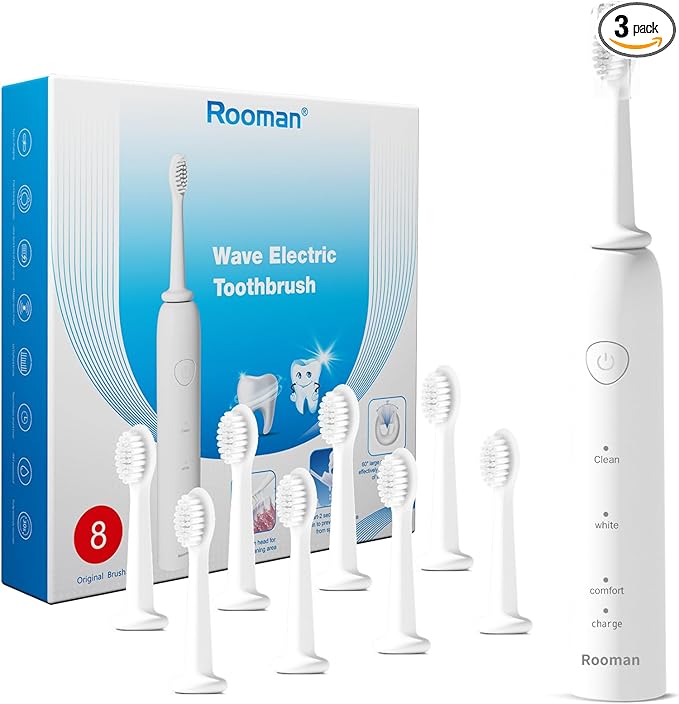 Rooman Oscillation&Vibration Sonic Electric Toothbrush by Rooman