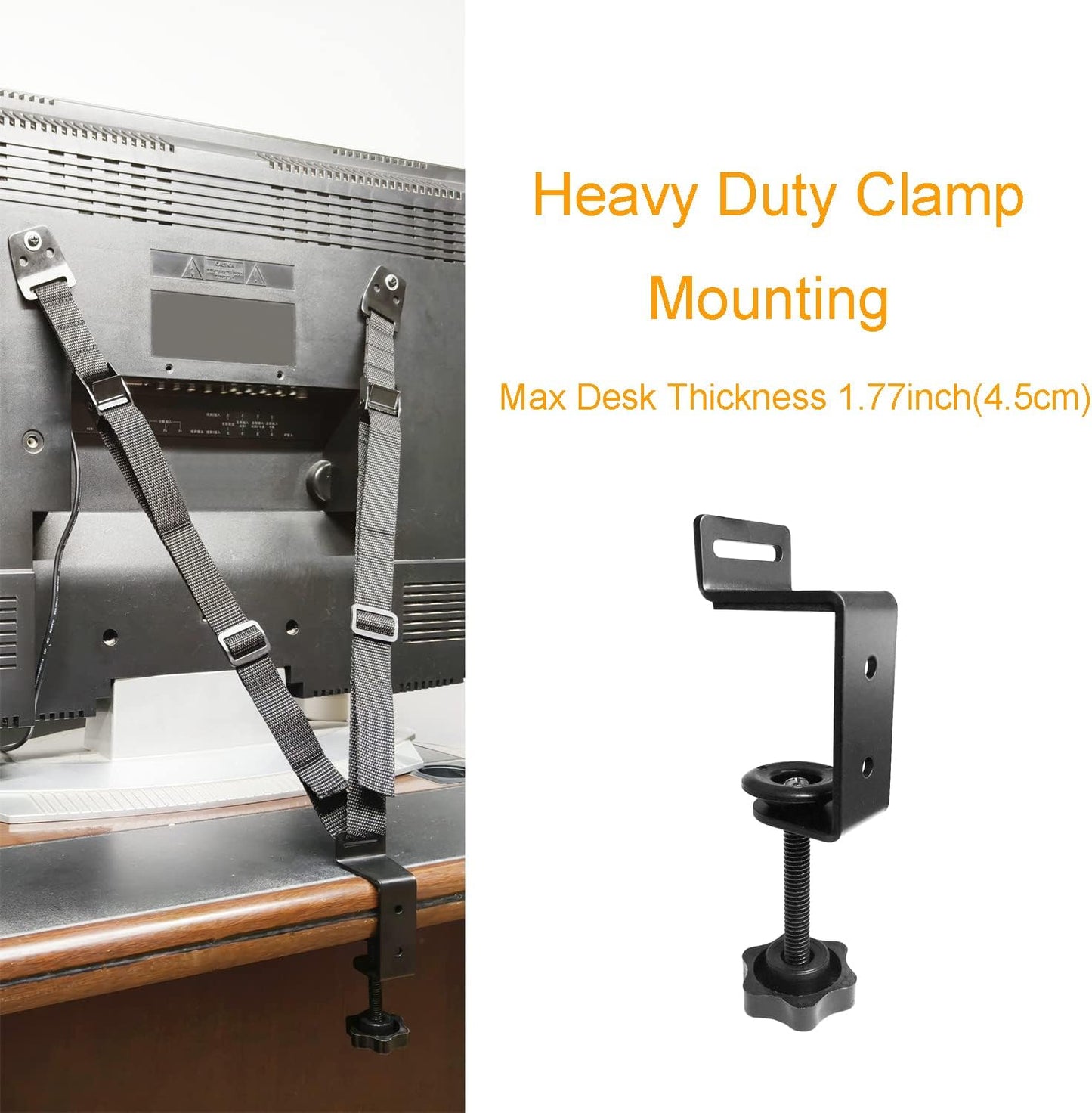 Child Proof TV Safety Straps- TV Earthquake Strap Furniture Anchors Work for Baby Proofing Secures to TV Stand and Walls,Heavy Duty Metal Plate, Adjustable Strap, No Plastic Parts