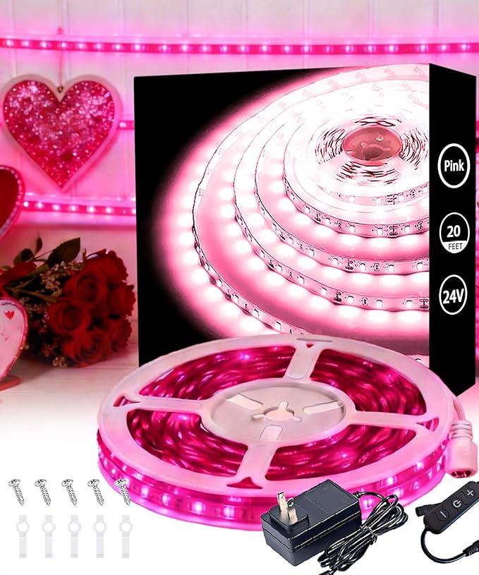 Pink Led Lights Strip Valentines Galentines Day Decor Rope Lights Easy DIY by Aalnfe