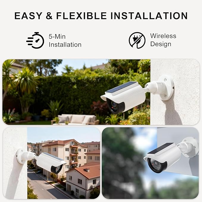 WALI Fake Dummy Camera, Solar Powered Fake Security Camera - Image 7
