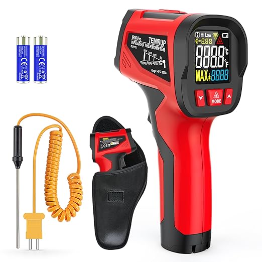 Infrared Thermometer Temperature Gun, TEMIRUP Digital IR Laser Thermometer by TEMIRUP