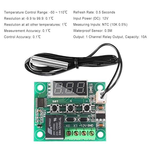 6PCS Temperature Controller Module XH-W1209 LCD Display Digital Thermostat - Image 2