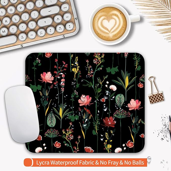 Armanza Square Mouse Pad Blooming Botanical Flowers, Personalized - Image 3