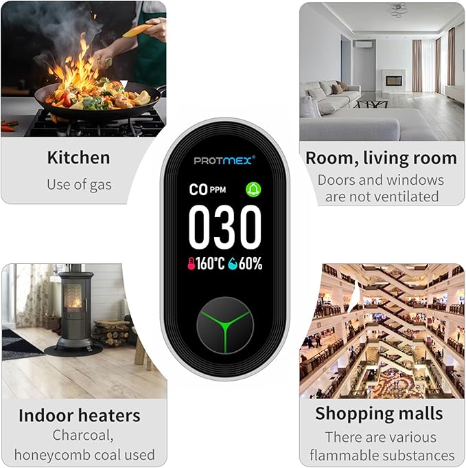 Protmex Carbon Monoxide Detector Plug in Wall, 3-in-1 Co Detector Monitor Air - Image 11