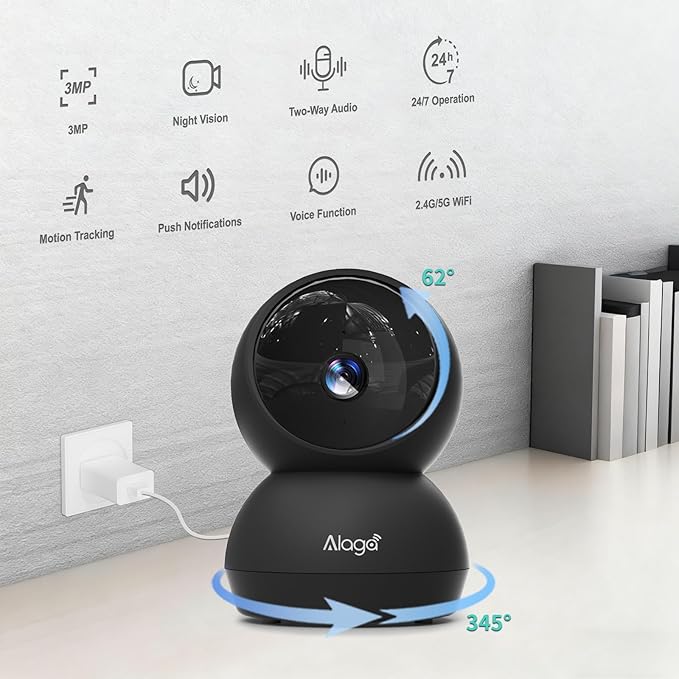Security Camera, 2K HD Indoor Security Camera, 360 Degree Pan/Tilt Pet Camera - Image 2
