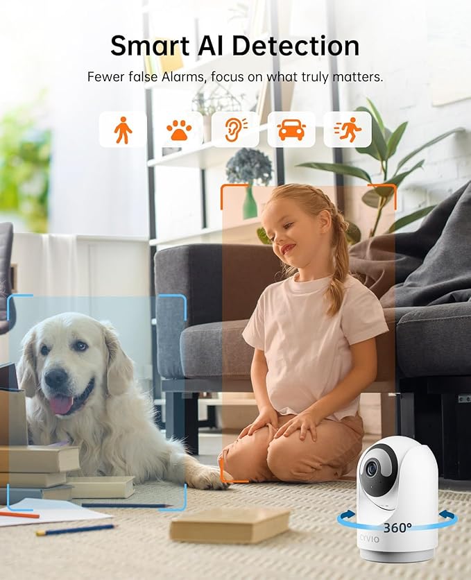 CYVIO 5MP Indoor Security Camera, 3K Pan-Tilt WiFi Surveillance Camera - Image 4