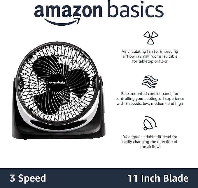 Amazon Basics Air Circulator Fan, Desk Fan - Image 2