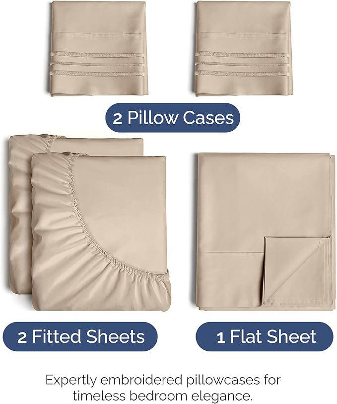 Split King Size 5 Piece Sheet Set - Image 2